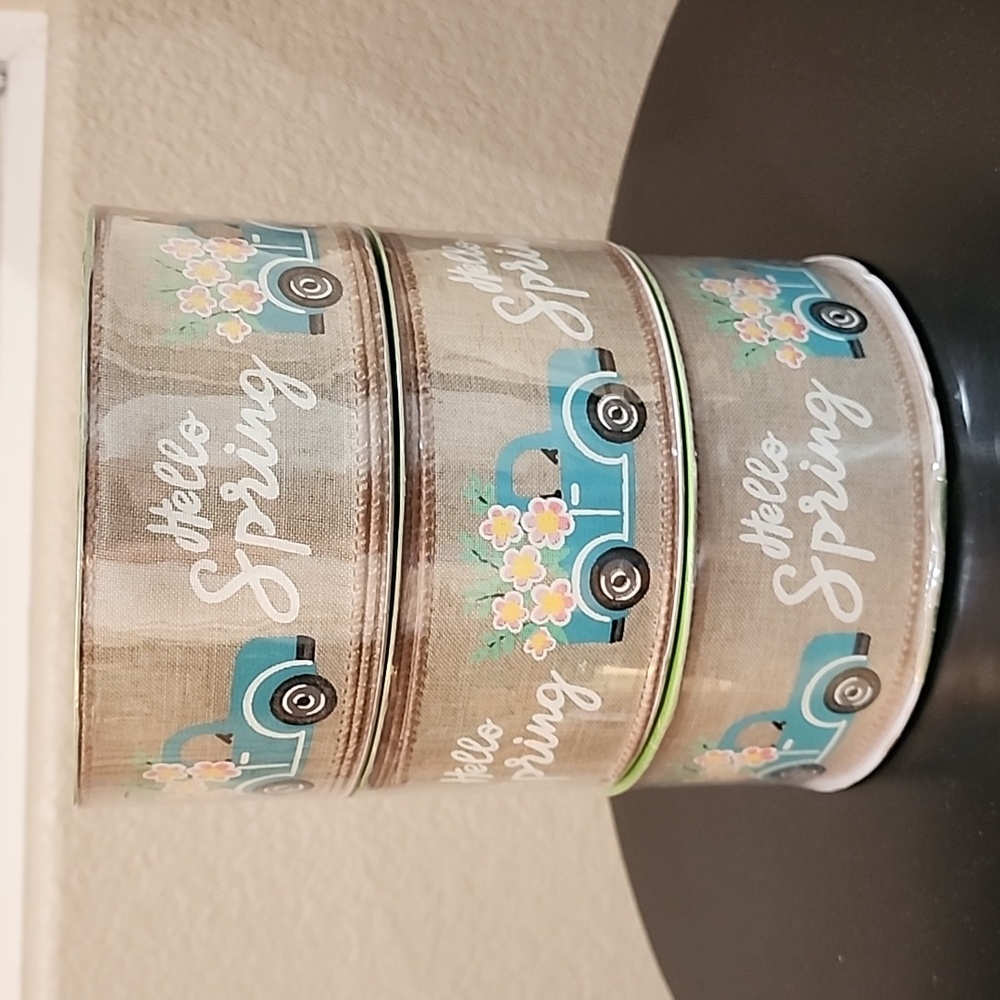 NEW 3 Rolls HELLO SPRING Member's Mark Premium Wire-Edged Ribbon 2-1/2" …